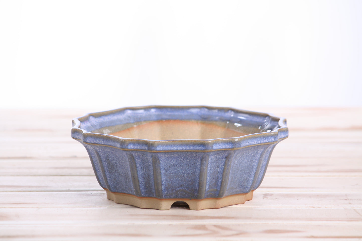 Willow Bonsai Ceramics Flower Design Bonsai Pot 6.5 Inch – Elegant Ceramic Bonsai & Succulent Planter, High‑Fired Frost‑Proof Stoneware with Drainage & Wiring Holes, Handmade in USA (Denim)