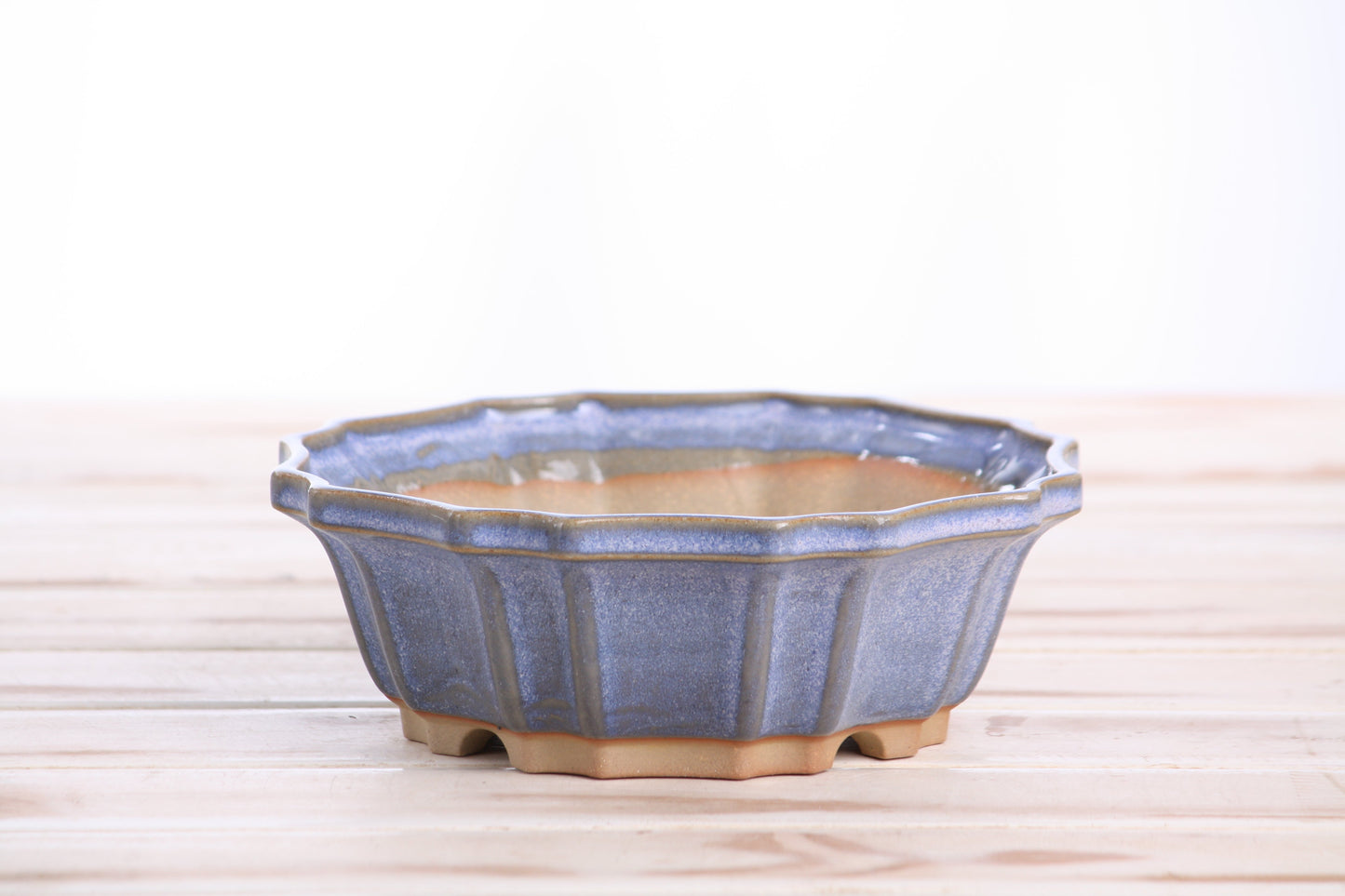 Willow Bonsai Ceramics Flower Design Bonsai Pot 6.5 Inch – Elegant Ceramic Bonsai & Succulent Planter, High‑Fired Frost‑Proof Stoneware with Drainage & Wiring Holes, Handmade in USA (Denim)