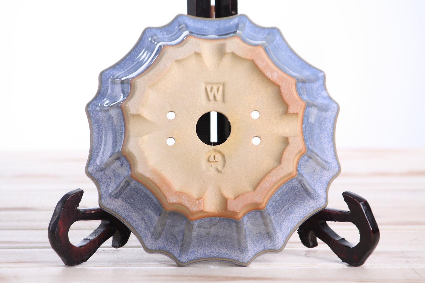 Willow Bonsai Ceramics Flower Design Bonsai Pot 6.5 Inch – Elegant Ceramic Bonsai & Succulent Planter, High‑Fired Frost‑Proof Stoneware with Drainage & Wiring Holes, Handmade in USA (Denim)