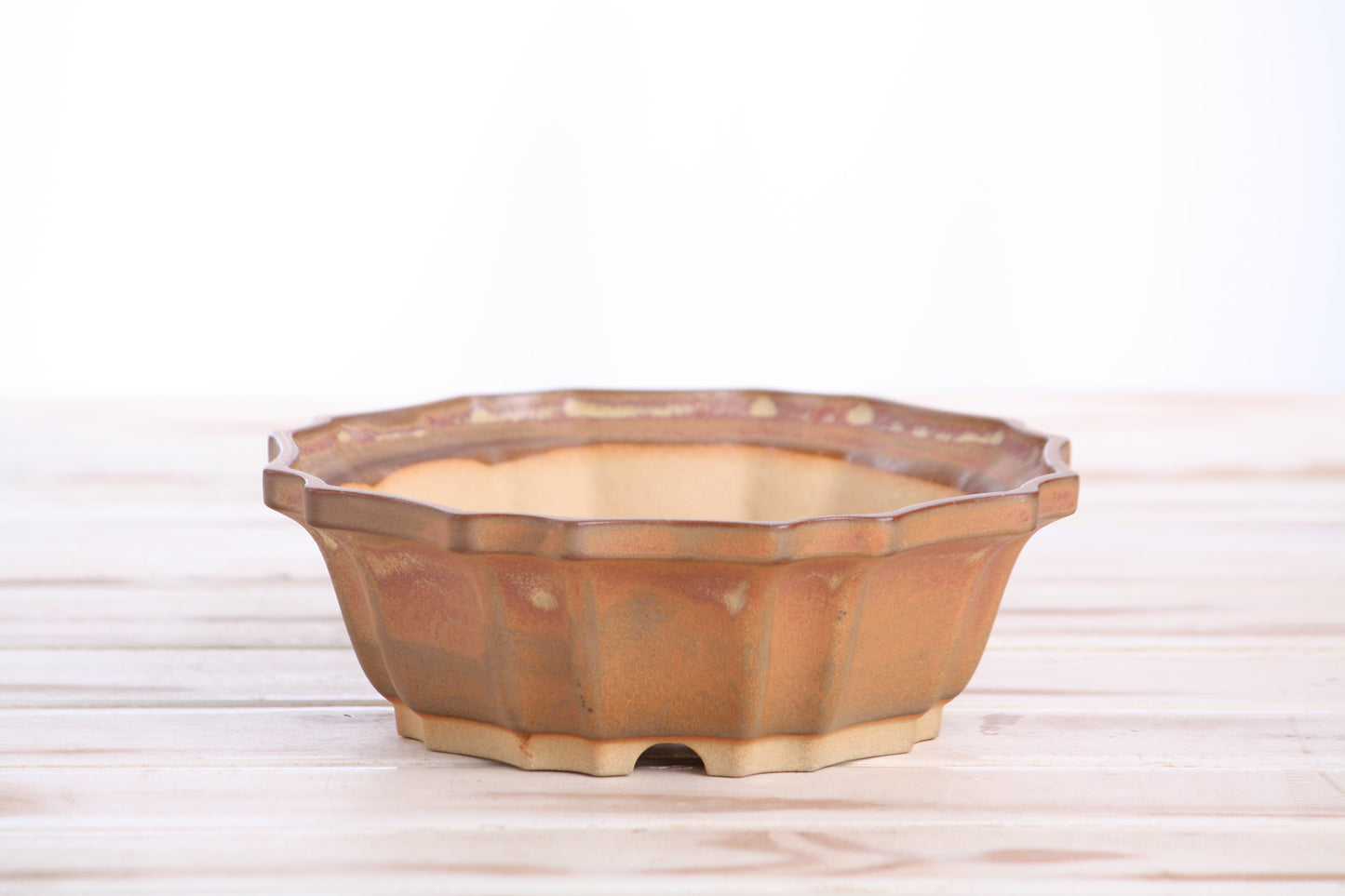 Willow Bonsai Ceramics Flower Design Bonsai Pot 6.5 Inch – Elegant Ceramic Bonsai & Succulent Planter, High‑Fired Frost‑Proof Stoneware with Drainage & Wiring Holes, Handmade in USA (Deep Stone)