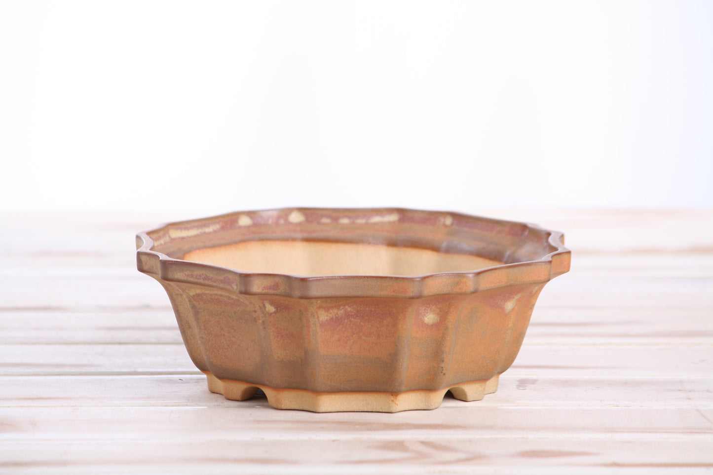 Willow Bonsai Ceramics Flower Design Bonsai Pot 6.5 Inch – Elegant Ceramic Bonsai & Succulent Planter, High‑Fired Frost‑Proof Stoneware with Drainage & Wiring Holes, Handmade in USA (Deep Stone)