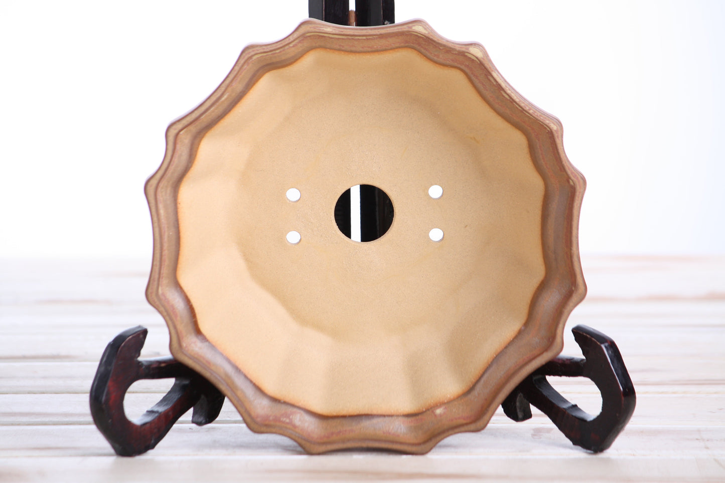 Willow Bonsai Ceramics Flower Design Bonsai Pot 6.5 Inch – Elegant Ceramic Bonsai & Succulent Planter, High‑Fired Frost‑Proof Stoneware with Drainage & Wiring Holes, Handmade in USA (Deep Stone)
