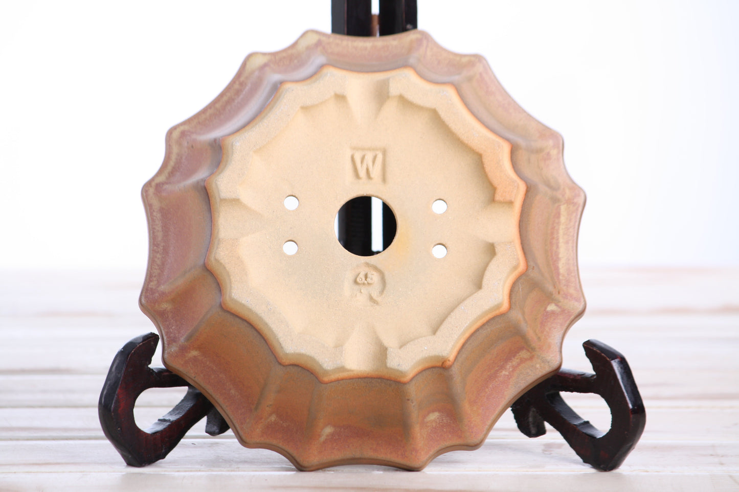Willow Bonsai Ceramics Flower Design Bonsai Pot 6.5 Inch – Elegant Ceramic Bonsai & Succulent Planter, High‑Fired Frost‑Proof Stoneware with Drainage & Wiring Holes, Handmade in USA (Deep Stone)