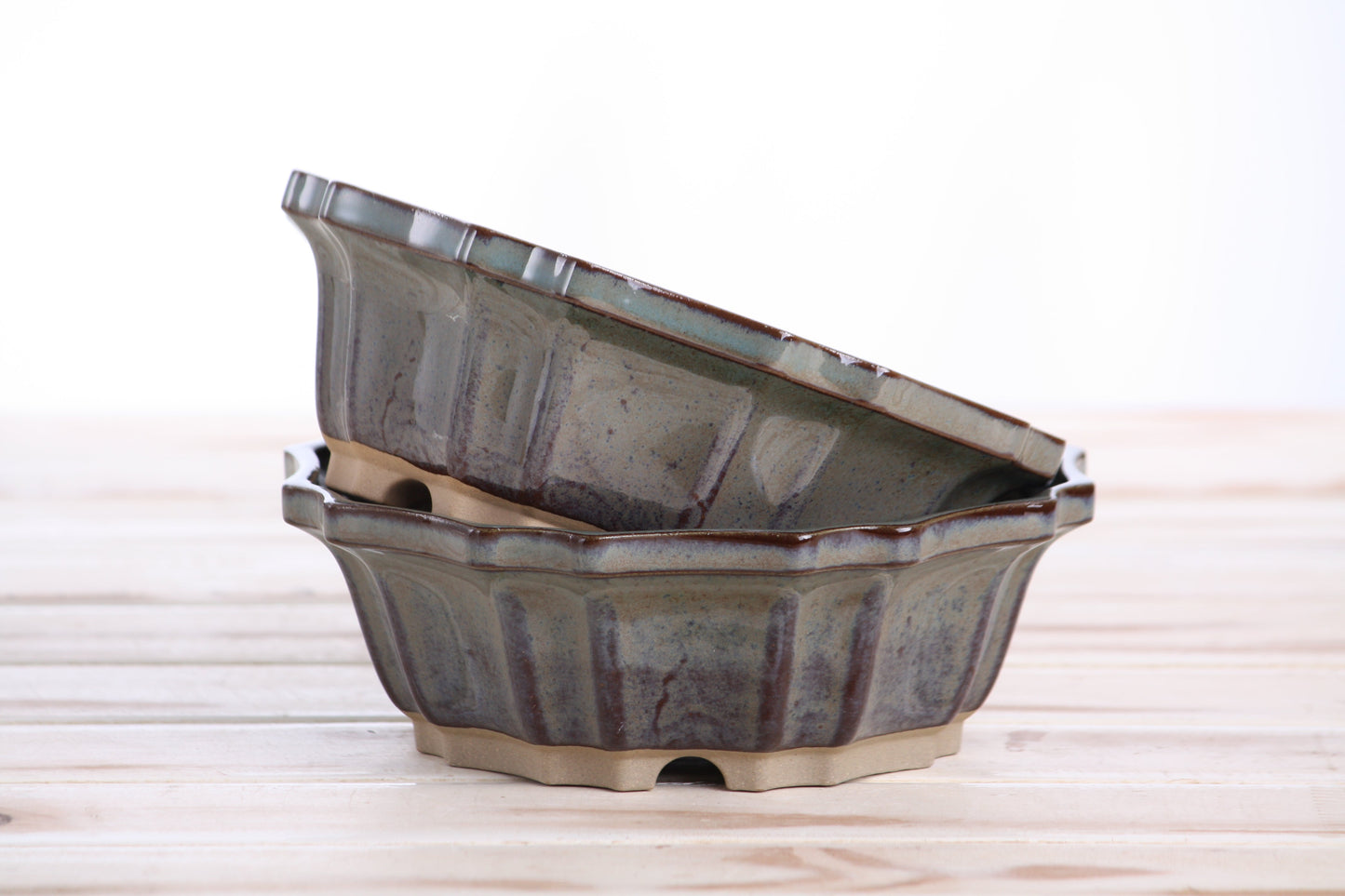Willow Bonsai Ceramics Flower Design Bonsai Pot 6.5 Inch – Elegant Ceramic Bonsai & Succulent Planter, High‑Fired Frost‑Proof Stoneware with Drainage & Wiring Holes, Handmade in USA (Starry Night)