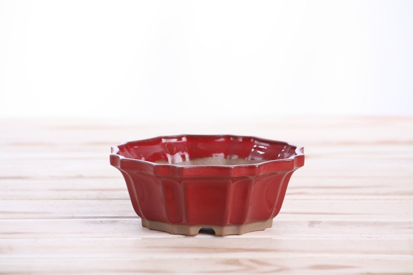 Willow Bonsai Ceramics Flower Design Bonsai Pot 5 Inch – Elegant Ceramic Bonsai & Succulent Planter, High‑Fired Frost‑Proof Stoneware with Drainage & Wiring Holes, Handmade in USA (Red)