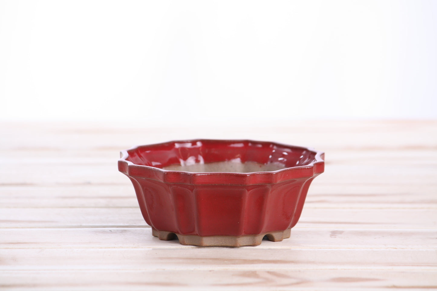 Willow Bonsai Ceramics Flower Design Bonsai Pot 5 Inch – Elegant Ceramic Bonsai & Succulent Planter, High‑Fired Frost‑Proof Stoneware with Drainage & Wiring Holes, Handmade in USA (Red)
