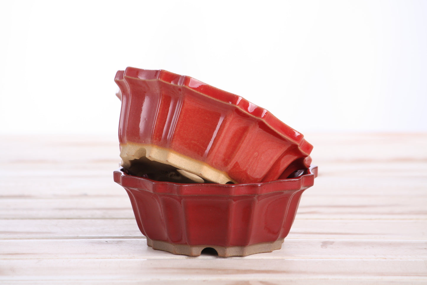 Willow Bonsai Ceramics Flower Design Bonsai Pot 5 Inch – Elegant Ceramic Bonsai & Succulent Planter, High‑Fired Frost‑Proof Stoneware with Drainage & Wiring Holes, Handmade in USA (Red)