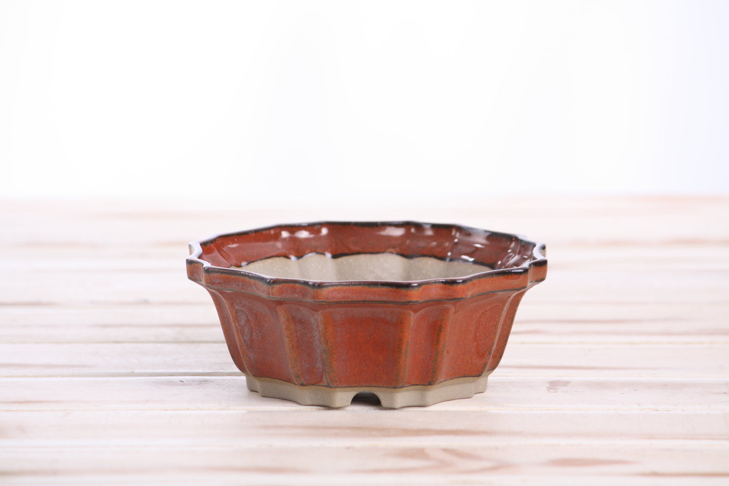 Willow Bonsai Ceramics Flower Design Bonsai Pot 5 Inch – Elegant Ceramic Bonsai & Succulent Planter, High‑Fired Frost‑Proof Stoneware with Drainage & Wiring Holes, Handmade in USA (Sunset)