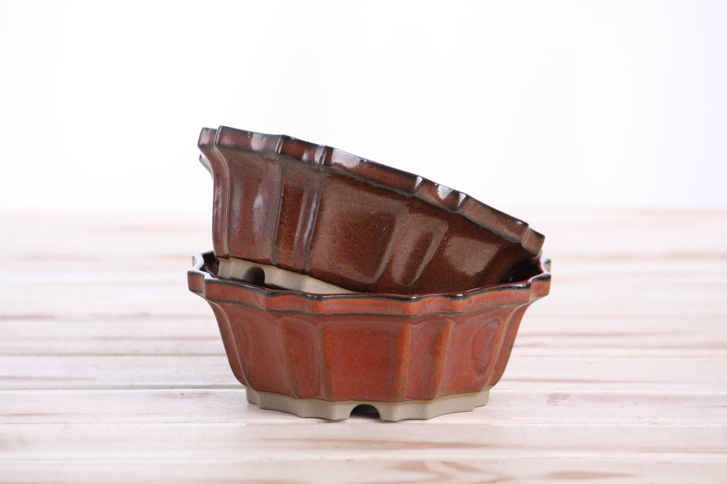 Willow Bonsai Ceramics Flower Design Bonsai Pot 5 Inch – Elegant Ceramic Bonsai & Succulent Planter, High‑Fired Frost‑Proof Stoneware with Drainage & Wiring Holes, Handmade in USA (Sunset)