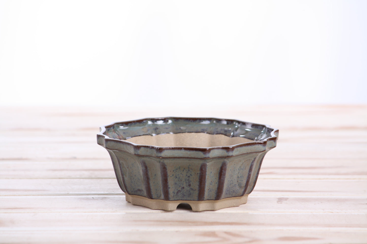 Willow Bonsai Ceramics Flower Design Bonsai Pot 5 Inch – Elegant Ceramic Bonsai & Succulent Planter, High‑Fired Frost‑Proof Stoneware with Drainage & Wiring Holes, Handmade in USA (Starry Night)