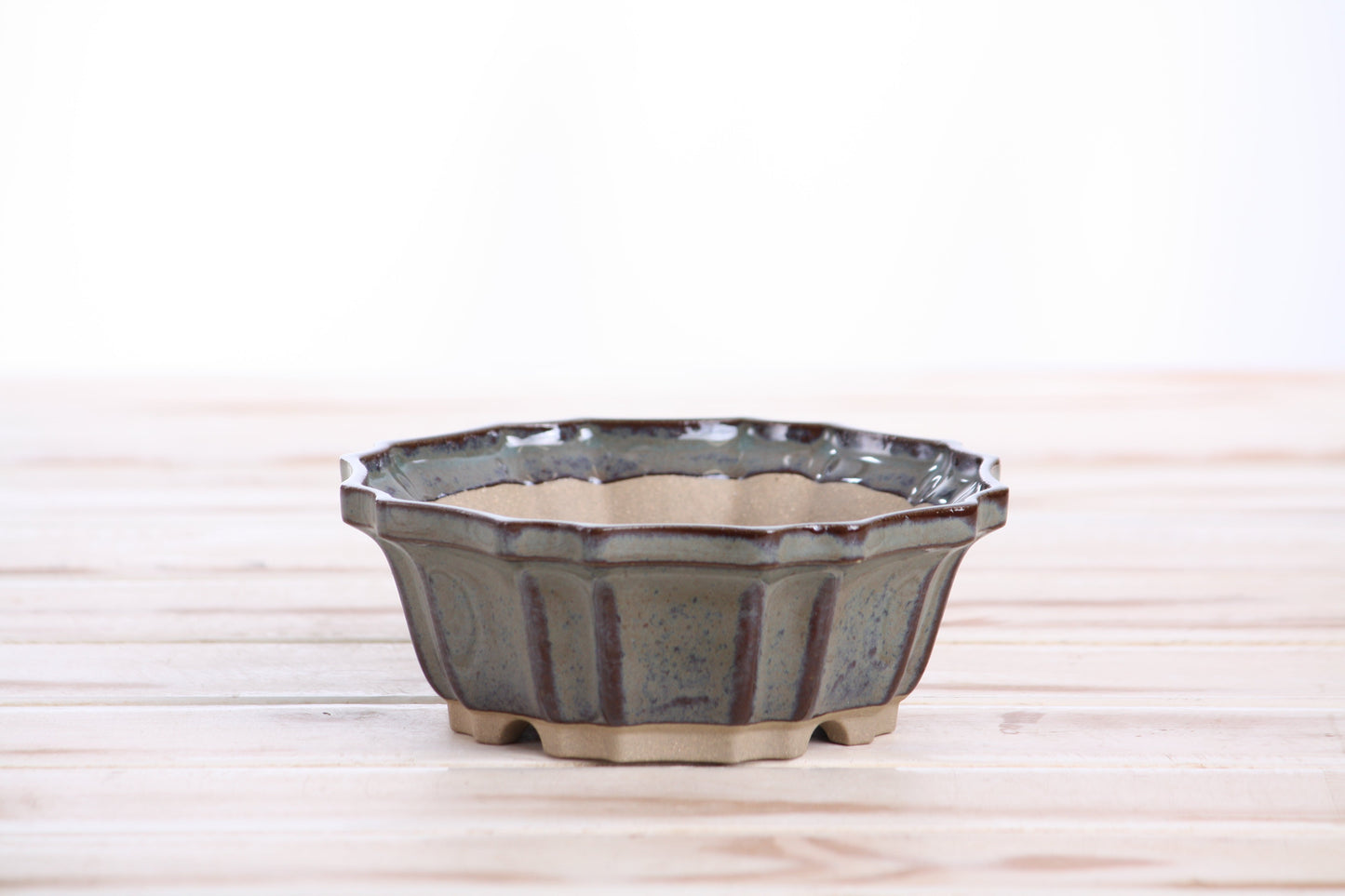 Willow Bonsai Ceramics Flower Design Bonsai Pot 5 Inch – Elegant Ceramic Bonsai & Succulent Planter, High‑Fired Frost‑Proof Stoneware with Drainage & Wiring Holes, Handmade in USA (Starry Night)