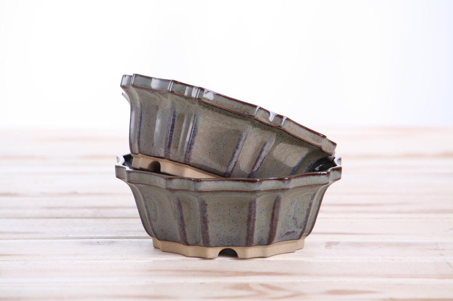 Willow Bonsai Ceramics Flower Design Bonsai Pot 5 Inch – Elegant Ceramic Bonsai & Succulent Planter, High‑Fired Frost‑Proof Stoneware with Drainage & Wiring Holes, Handmade in USA (Starry Night)