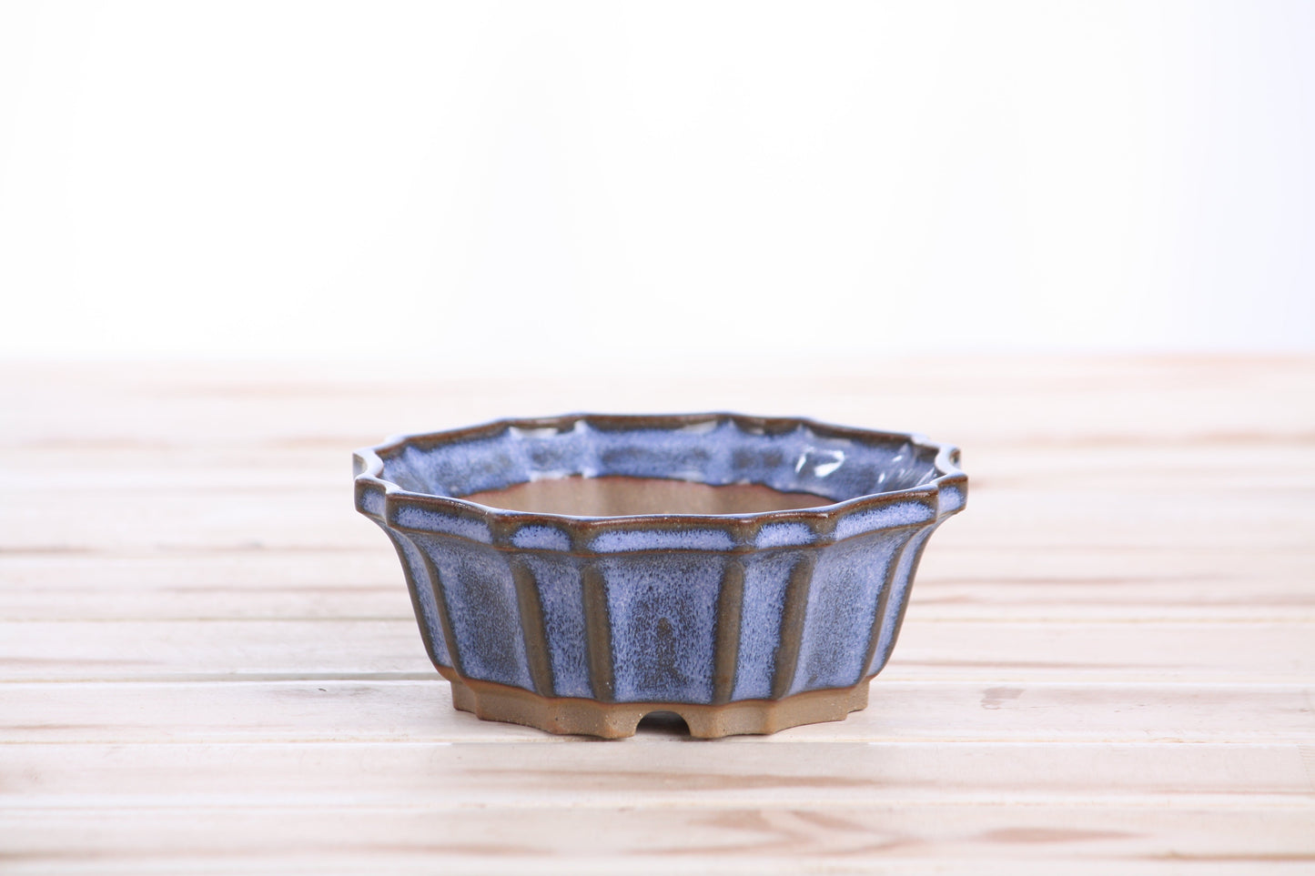 Willow Bonsai Ceramics Flower Design Bonsai Pot 5 Inch – Elegant Ceramic Bonsai & Succulent Planter, High‑Fired Frost‑Proof Stoneware with Drainage & Wiring Holes, Handmade in USA (Denim)