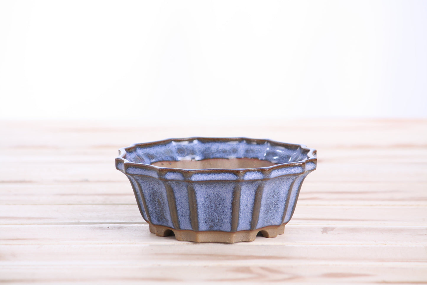 Willow Bonsai Ceramics Flower Design Bonsai Pot 5 Inch – Elegant Ceramic Bonsai & Succulent Planter, High‑Fired Frost‑Proof Stoneware with Drainage & Wiring Holes, Handmade in USA (Denim)