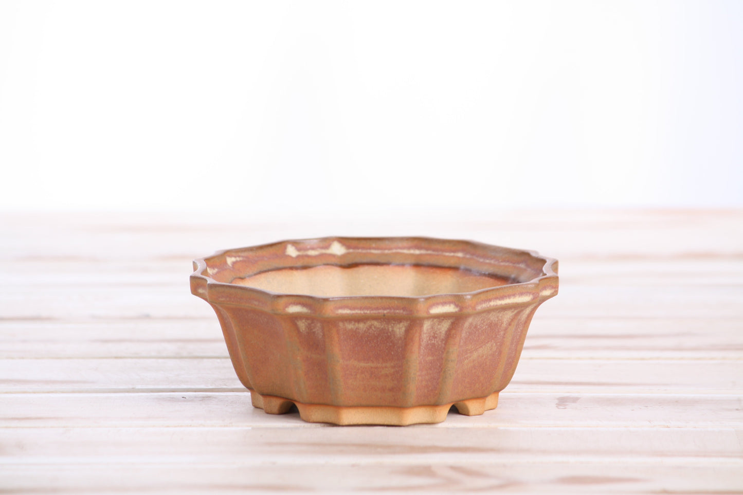 Willow Bonsai Ceramics Flower Design Bonsai Pot 5 Inch – Elegant Ceramic Bonsai & Succulent Planter, High‑Fired Frost‑Proof Stoneware with Drainage & Wiring Holes, Handmade in USA (Deep Stone)