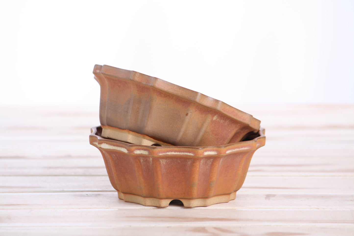 Willow Bonsai Ceramics Flower Design Bonsai Pot 5 Inch – Elegant Ceramic Bonsai & Succulent Planter, High‑Fired Frost‑Proof Stoneware with Drainage & Wiring Holes, Handmade in USA (Deep Stone)