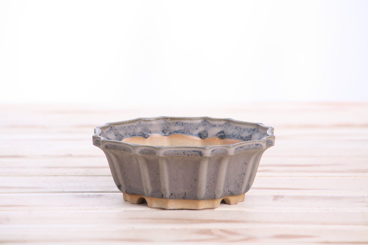 Willow Bonsai Ceramics Flower Design Bonsai Pot 5 Inch – Elegant Ceramic Bonsai & Succulent Planter, High‑Fired Frost‑Proof Stoneware with Drainage & Wiring Holes, Handmade in USA (Ocean)