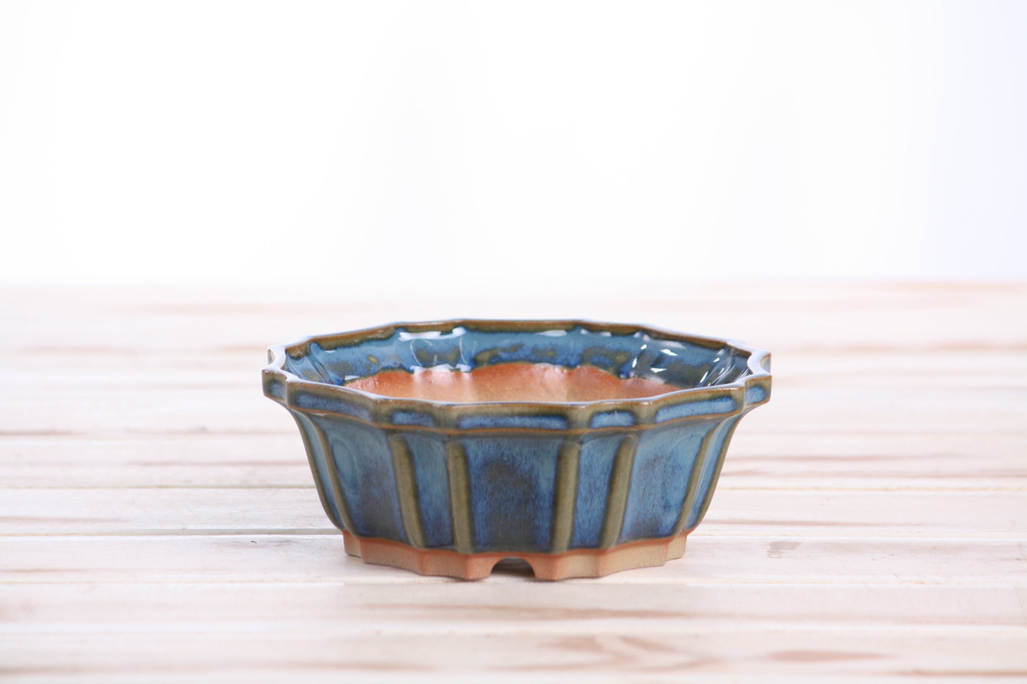 Willow Bonsai Ceramics Flower Design Bonsai Pot 5 Inch – Elegant Ceramic Bonsai & Succulent Planter, High‑Fired Frost‑Proof Stoneware with Drainage & Wiring Holes, Handmade in USA (Peacock 2025)