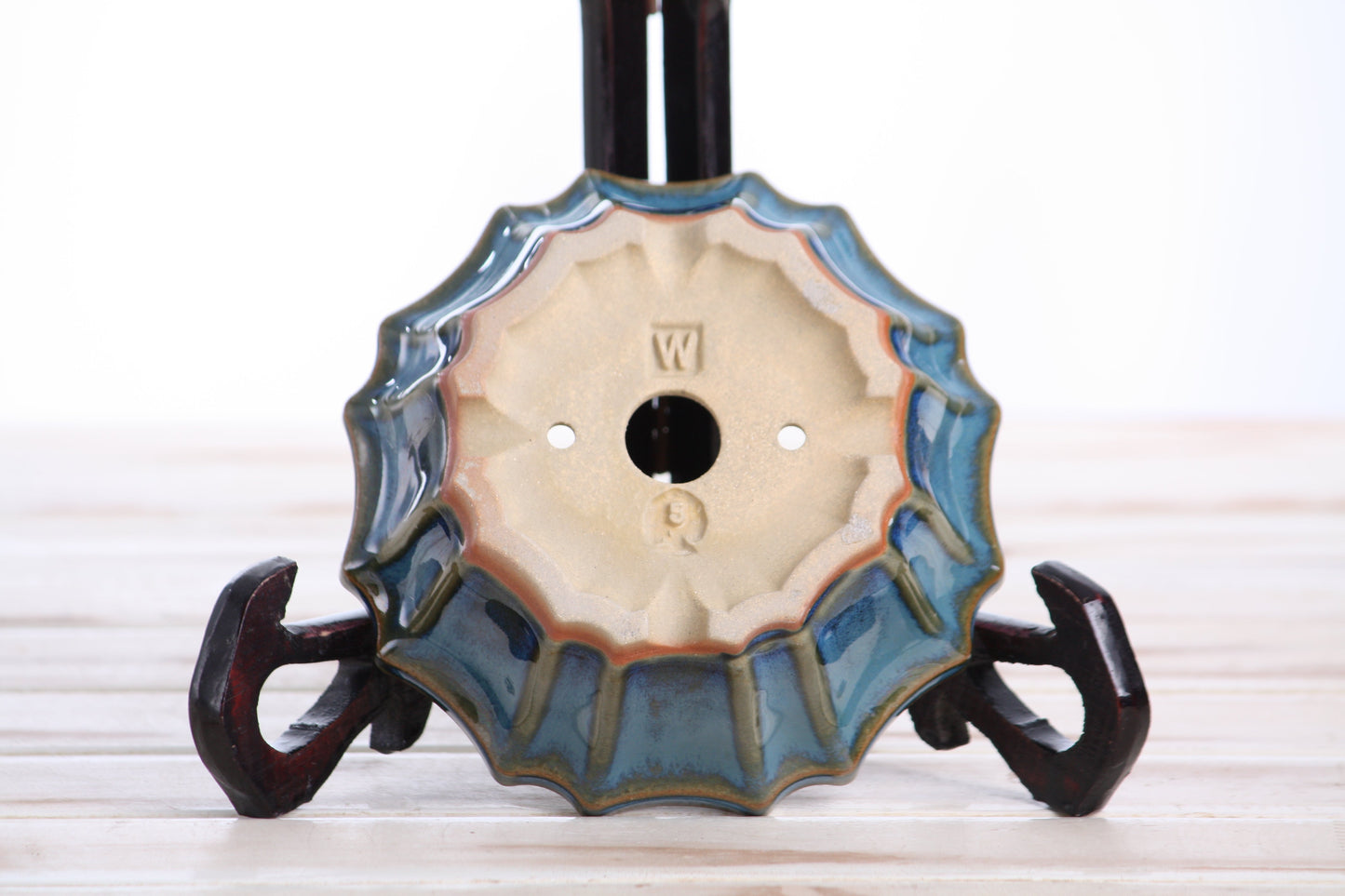 Willow Bonsai Ceramics Flower Design Bonsai Pot 5 Inch – Elegant Ceramic Bonsai & Succulent Planter, High‑Fired Frost‑Proof Stoneware with Drainage & Wiring Holes, Handmade in USA (Peacock 2025)