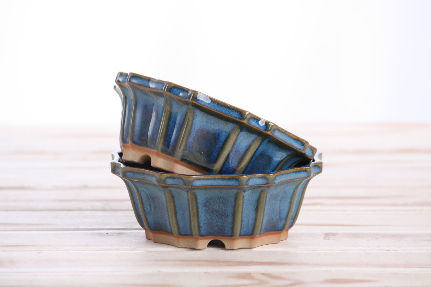 Willow Bonsai Ceramics Flower Design Bonsai Pot 5 Inch – Elegant Ceramic Bonsai & Succulent Planter, High‑Fired Frost‑Proof Stoneware with Drainage & Wiring Holes, Handmade in USA (Peacock 2025)