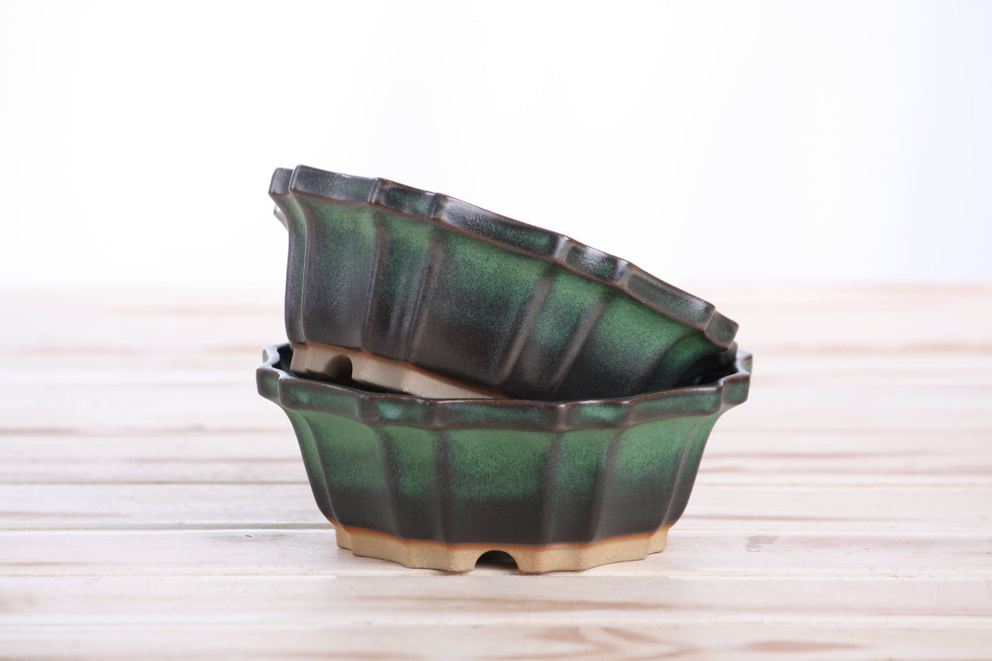 Willow Bonsai Ceramics Flower Design Bonsai Pot 5 Inch – Elegant Ceramic Bonsai & Succulent Planter, High‑Fired Frost‑Proof Stoneware with Drainage & Wiring Holes, Handmade in USA (Avocado)