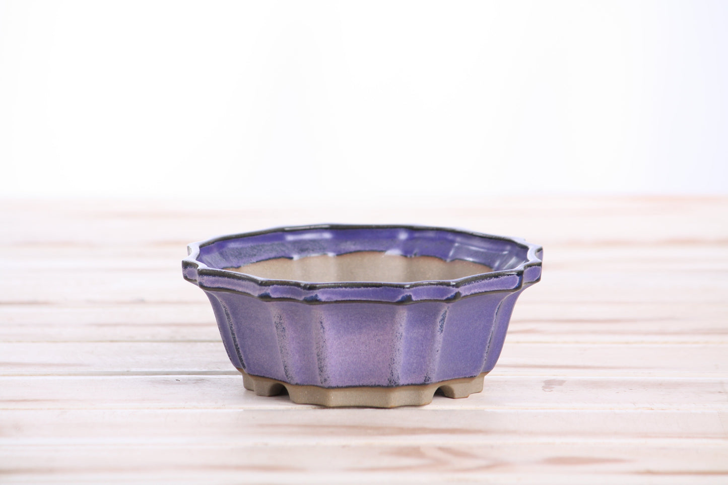 Willow Bonsai Ceramics Flower Design Bonsai Pot 5 Inch – Elegant Ceramic Bonsai & Succulent Planter, High‑Fired Frost‑Proof Stoneware with Drainage & Wiring Holes, Handmade in USA (Purple)