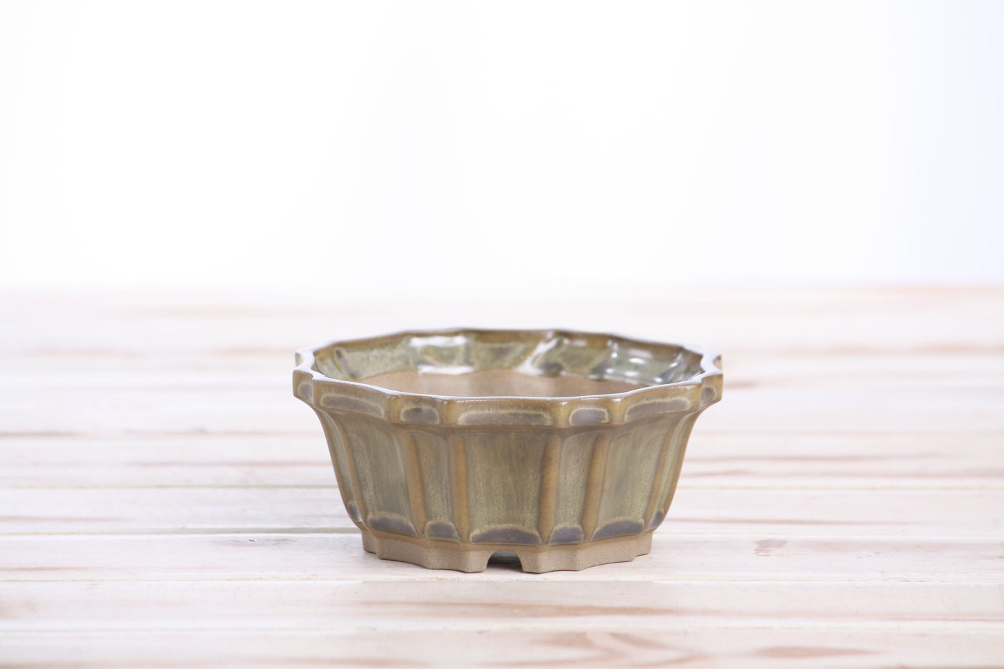 Willow Bonsai Ceramics Flower Design Bonsai Pot 4.5 Inch – Elegant Ceramic Bonsai & Succulent Planter, High‑Fired Frost‑Proof Stoneware with Drainage & Wiring Holes, Handmade in USA (Copenhagen)