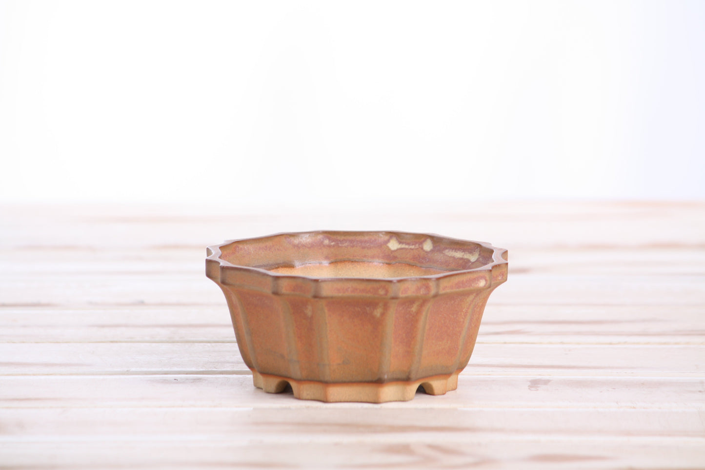 Willow Bonsai Ceramics Flower Design Bonsai Pot 4.5 Inch – Elegant Ceramic Bonsai & Succulent Planter, High‑Fired Frost‑Proof Stoneware with Drainage & Wiring Holes, Handmade in USA (Deep Stone)