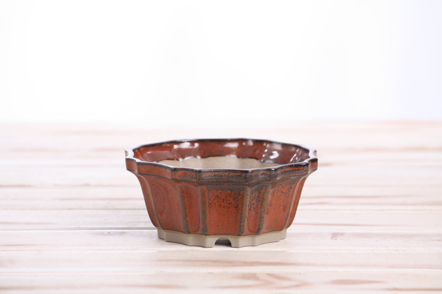 Willow Bonsai Ceramics Flower Design Bonsai Pot 4.5 Inch – Elegant Ceramic Bonsai & Succulent Planter, High‑Fired Frost‑Proof Stoneware with Drainage & Wiring Holes, Handmade in USA (Sunset)