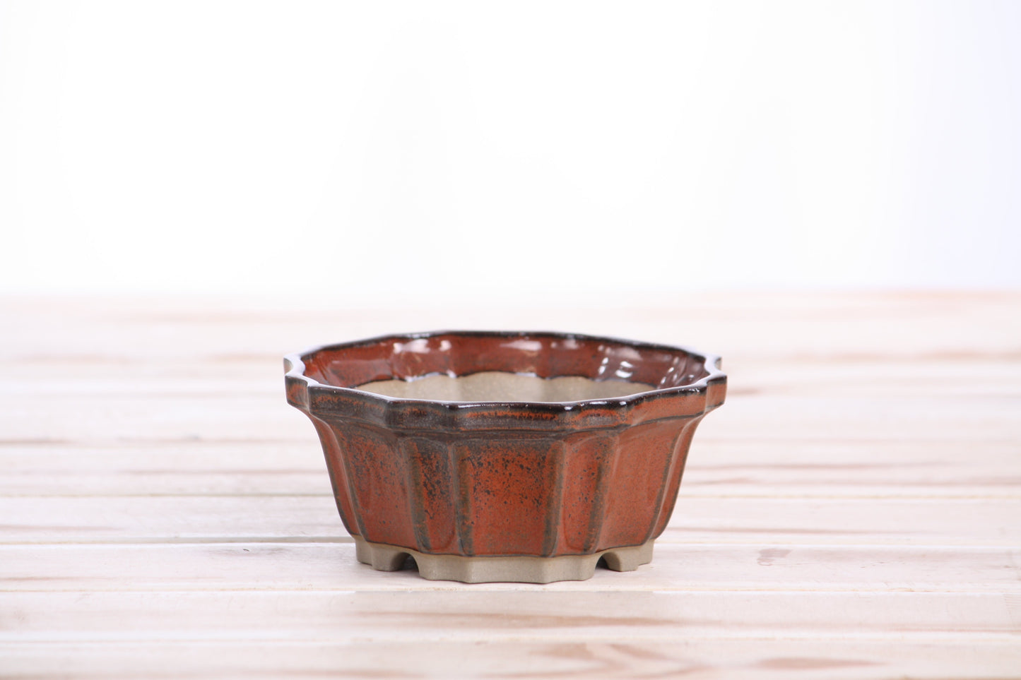 Willow Bonsai Ceramics Flower Design Bonsai Pot 4.5 Inch – Elegant Ceramic Bonsai & Succulent Planter, High‑Fired Frost‑Proof Stoneware with Drainage & Wiring Holes, Handmade in USA (Sunset)