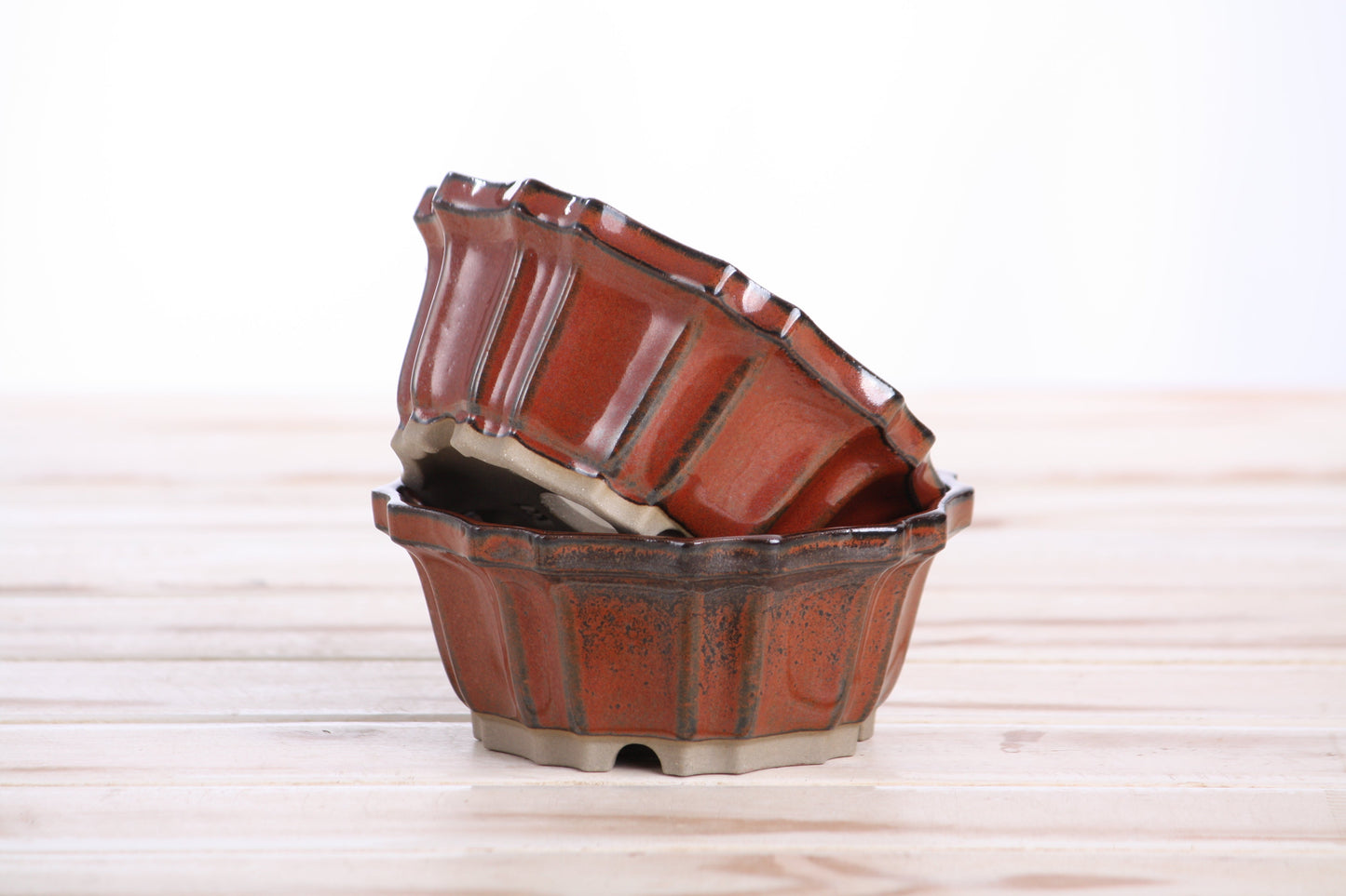 Willow Bonsai Ceramics Flower Design Bonsai Pot 4.5 Inch – Elegant Ceramic Bonsai & Succulent Planter, High‑Fired Frost‑Proof Stoneware with Drainage & Wiring Holes, Handmade in USA (Sunset)