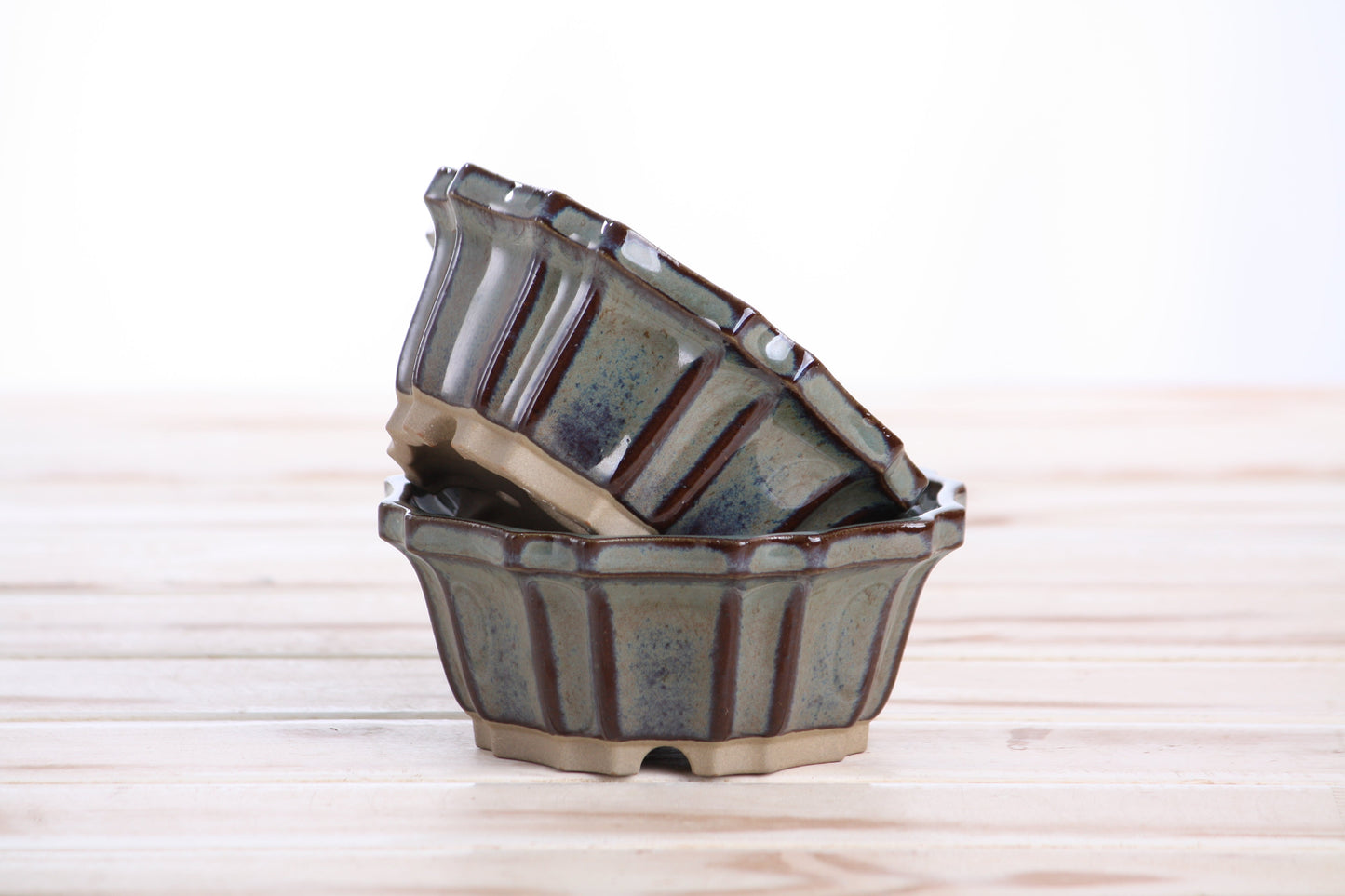 Willow Bonsai Ceramics Flower Design Bonsai Pot 4.5 Inch – Elegant Ceramic Bonsai & Succulent Planter, High‑Fired Frost‑Proof Stoneware with Drainage & Wiring Holes, Handmade in USA (Starry Night)