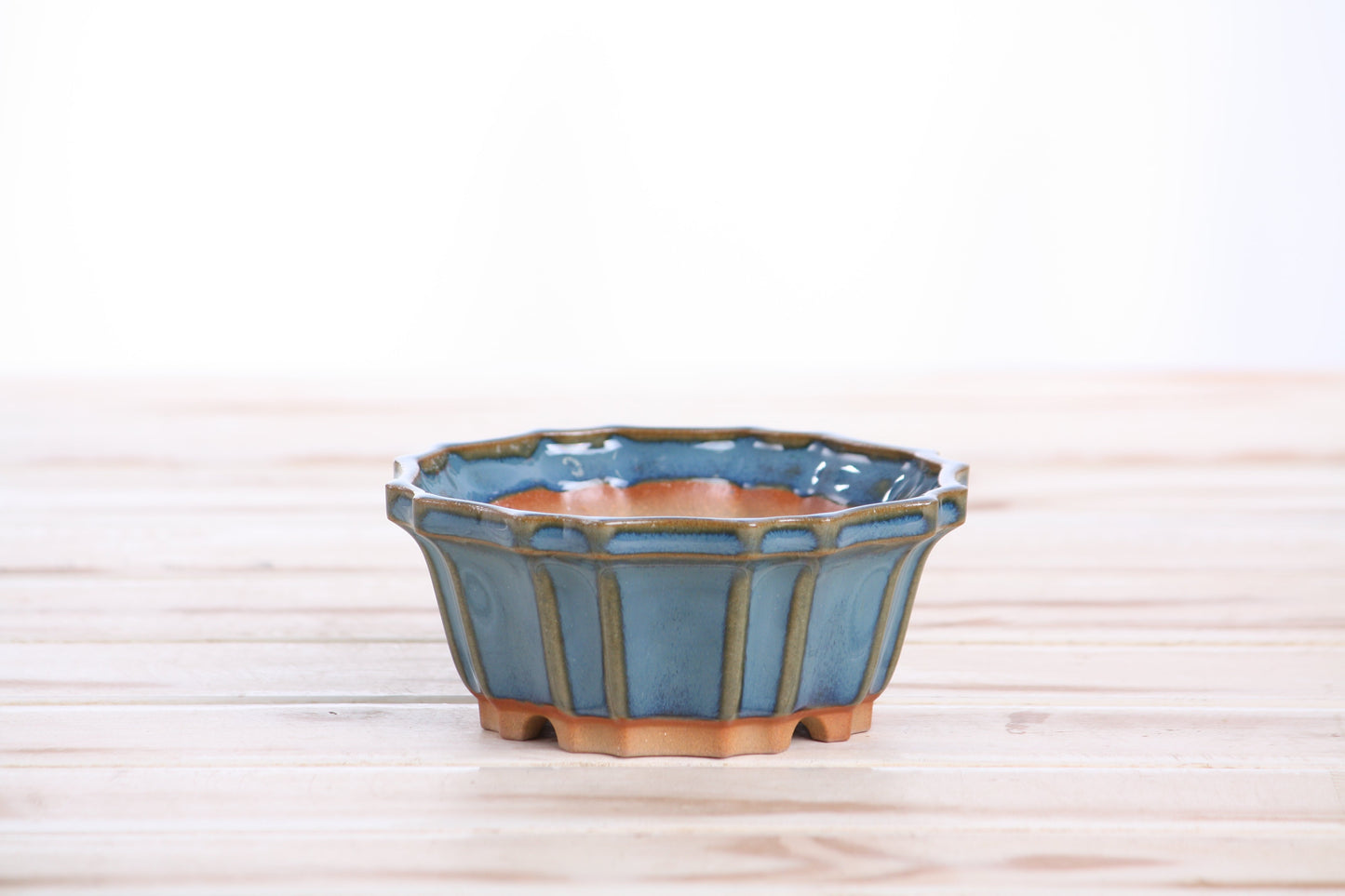 Willow Bonsai Ceramics Flower Design Bonsai Pot 4.5 Inch – Elegant Ceramic Bonsai & Succulent Planter, High‑Fired Frost‑Proof Stoneware with Drainage & Wiring Holes, Handmade in USA (Peacock 2025)