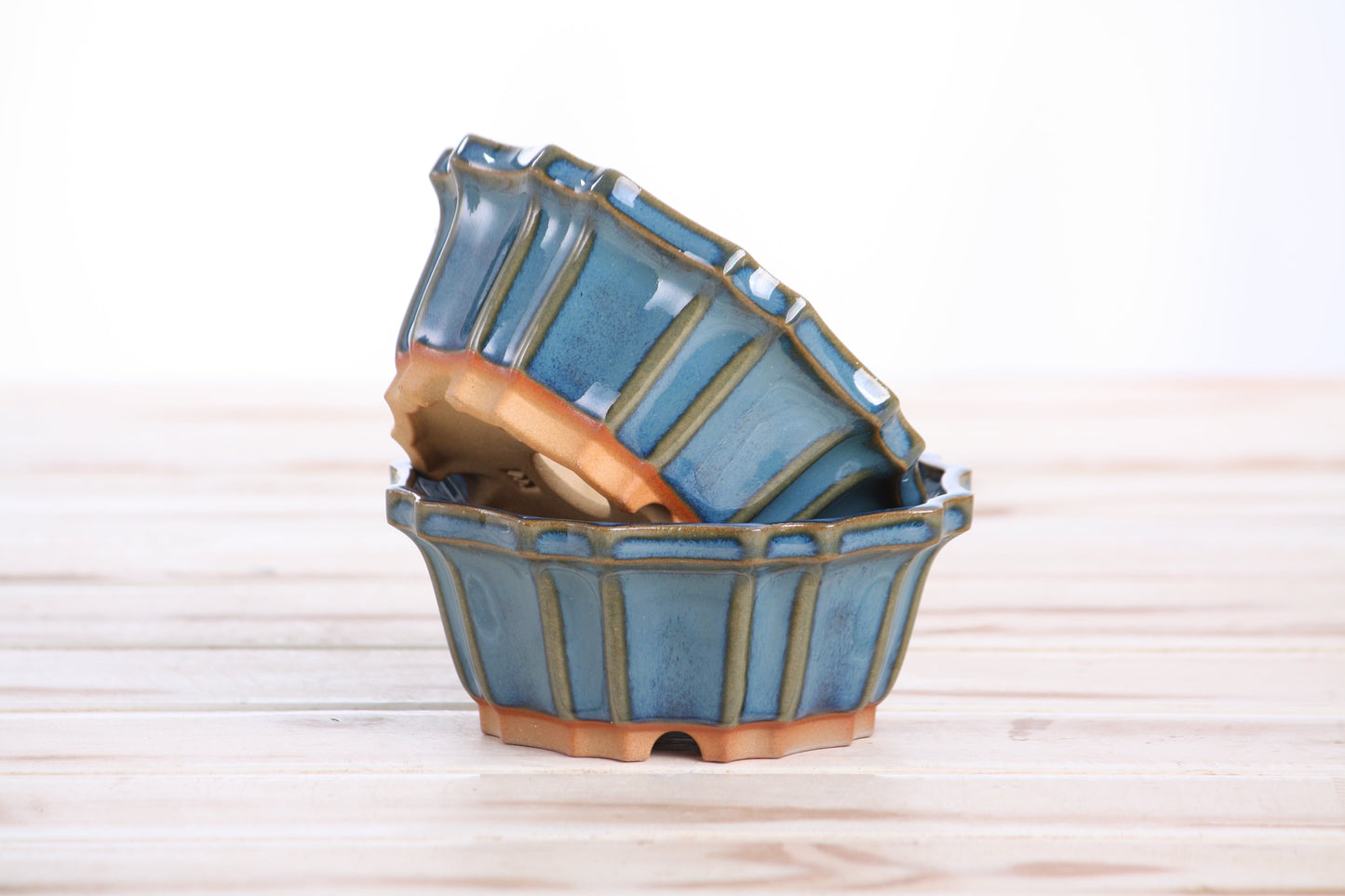 Willow Bonsai Ceramics Flower Design Bonsai Pot 4.5 Inch – Elegant Ceramic Bonsai & Succulent Planter, High‑Fired Frost‑Proof Stoneware with Drainage & Wiring Holes, Handmade in USA (Peacock 2025)