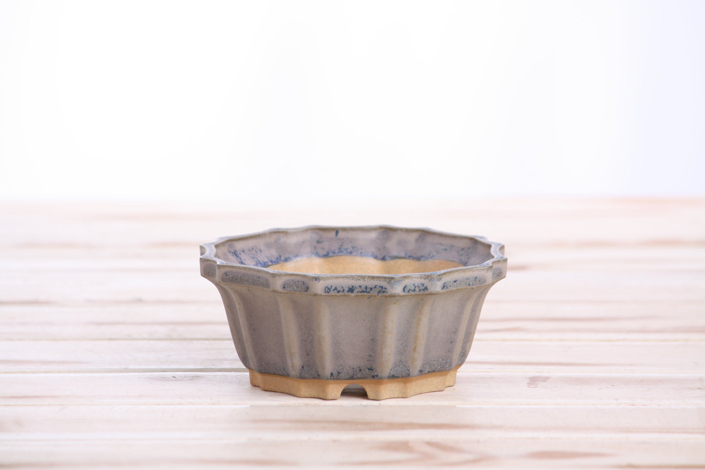 Willow Bonsai Ceramics Flower Design Bonsai Pot 4.5 Inch – Elegant Ceramic Bonsai & Succulent Planter, High‑Fired Frost‑Proof Stoneware with Drainage & Wiring Holes, Handmade in USA (Ocean)