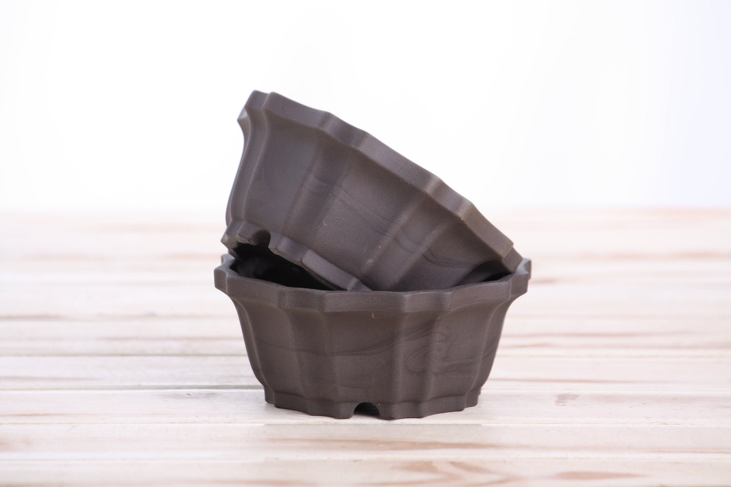 Willow Bonsai Ceramics Flower Design Bonsai Pot 4.5 Inch – Elegant Ceramic Bonsai & Succulent Planter, High‑Fired Frost‑Proof Stoneware with Drainage & Wiring Holes, Handmade in USA (Unglazed Black)