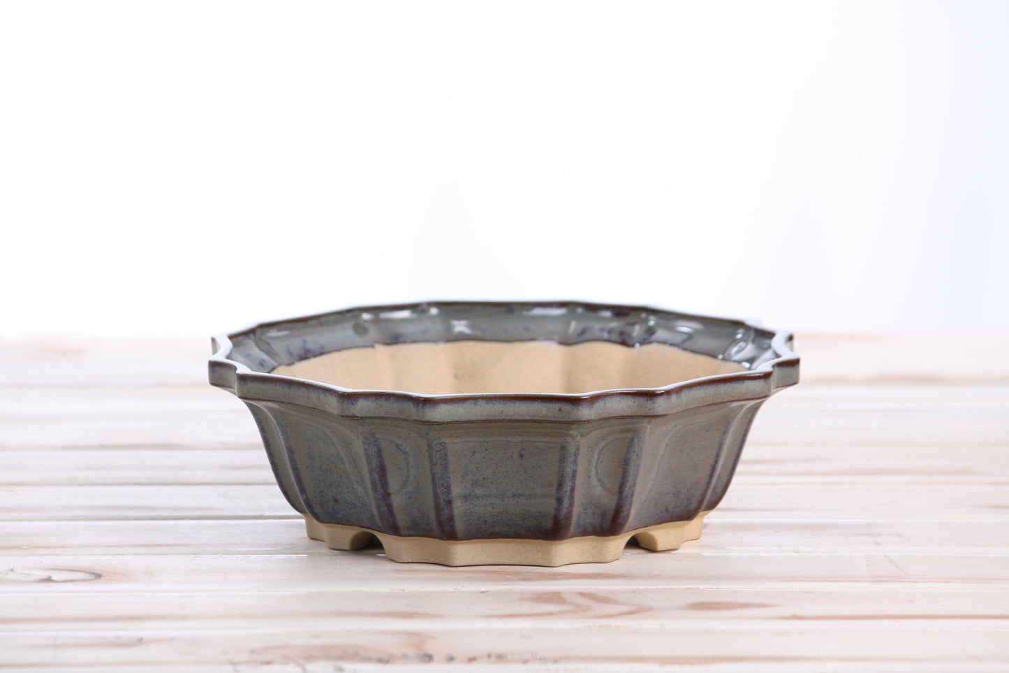 Willow Bonsai Ceramics Flower Design Bonsai Pot 8 Inch – Elegant Ceramic Bonsai & Succulent Planter, High‑Fired Frost‑Proof Stoneware with Drainage & Wiring Holes, Handmade in USA (Starry Night)