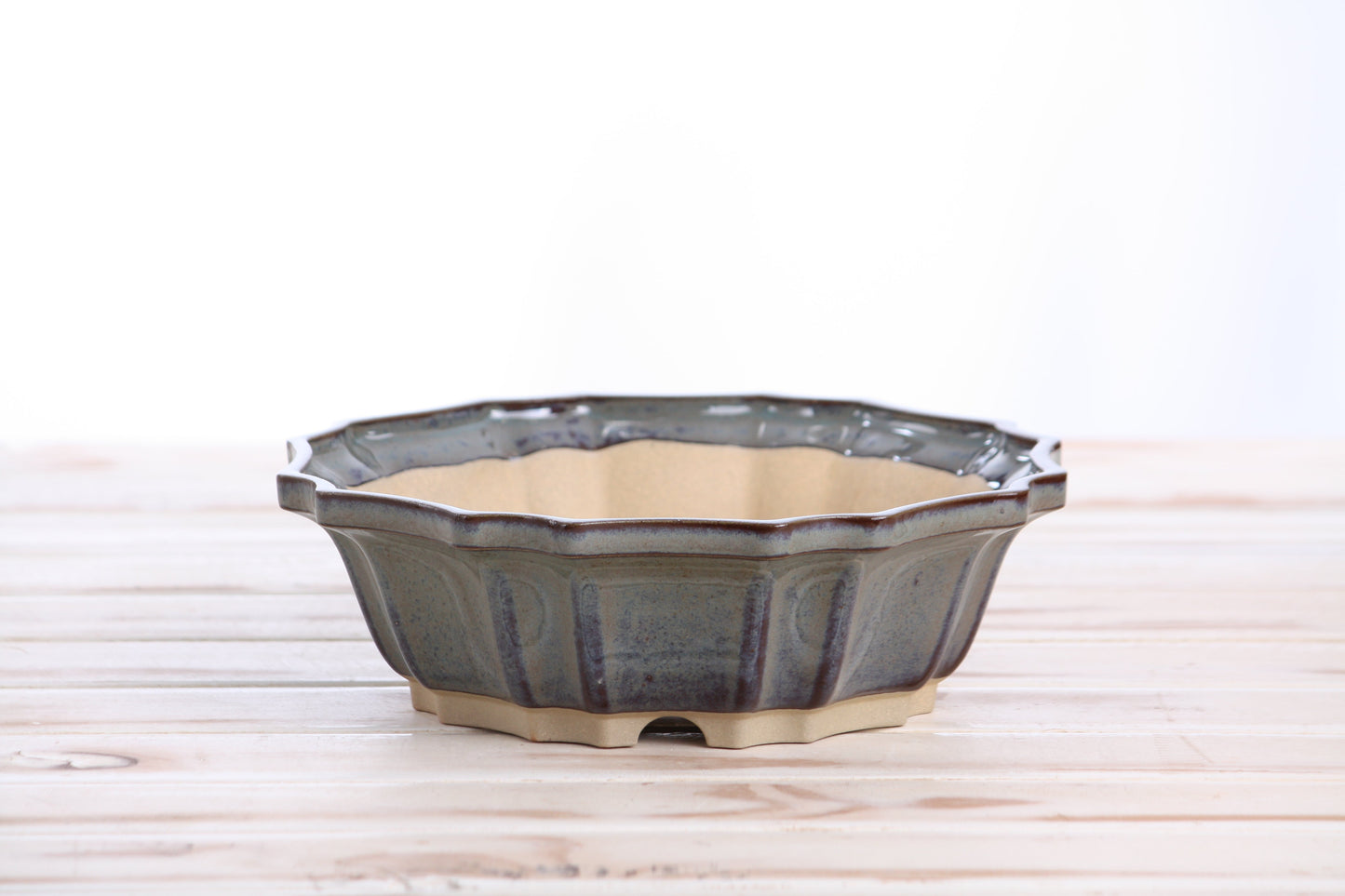 Willow Bonsai Ceramics Flower Design Bonsai Pot 8 Inch – Elegant Ceramic Bonsai & Succulent Planter, High‑Fired Frost‑Proof Stoneware with Drainage & Wiring Holes, Handmade in USA (Starry Night)