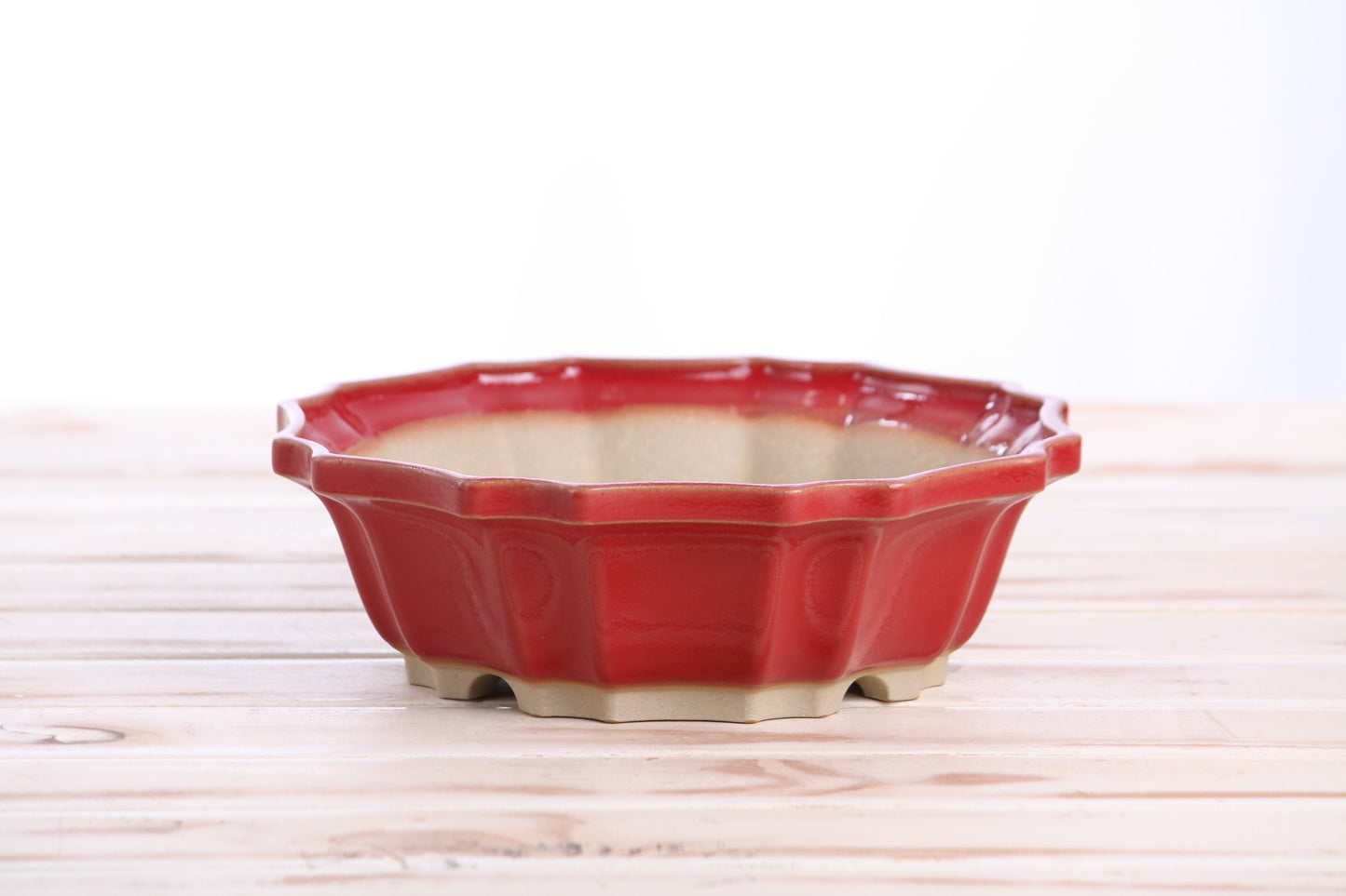 Willow Bonsai Ceramics Flower Design Bonsai Pot 8 Inch – Elegant Ceramic Bonsai & Succulent Planter, High‑Fired Frost‑Proof Stoneware with Drainage & Wiring Holes, Handmade in USA (Red)