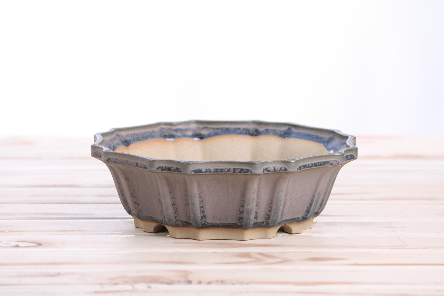 Willow Bonsai Ceramics Flower Design Bonsai Pot 8 Inch – Elegant Ceramic Bonsai & Succulent Planter, High‑Fired Frost‑Proof Stoneware with Drainage & Wiring Holes, Handmade in USA (Ocean)