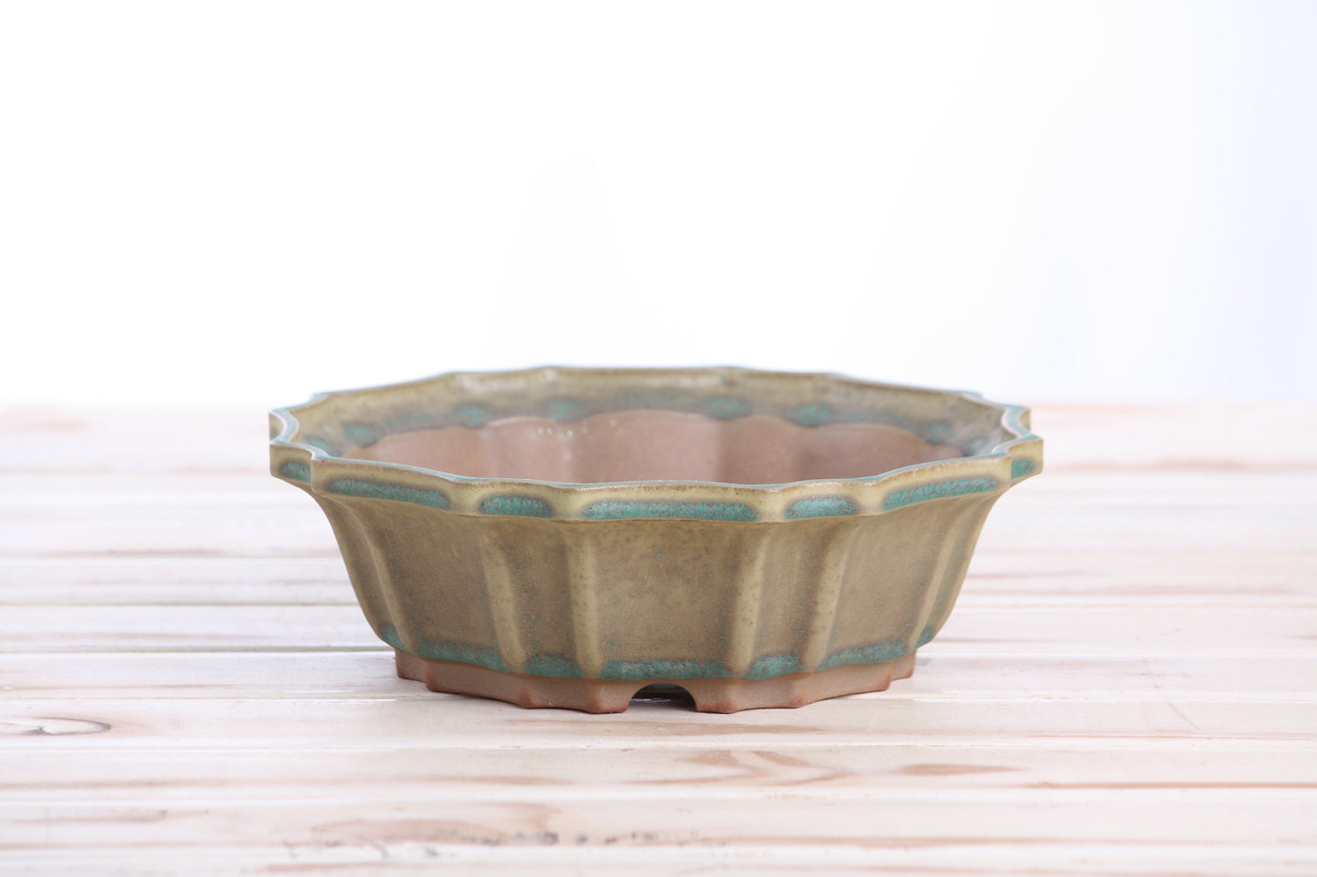 Willow Bonsai Ceramics Flower Design Bonsai Pot 8 Inch – Elegant Ceramic Bonsai & Succulent Planter, High‑Fired Frost‑Proof Stoneware with Drainage & Wiring Holes, Handmade in USA (Speckled Moss)