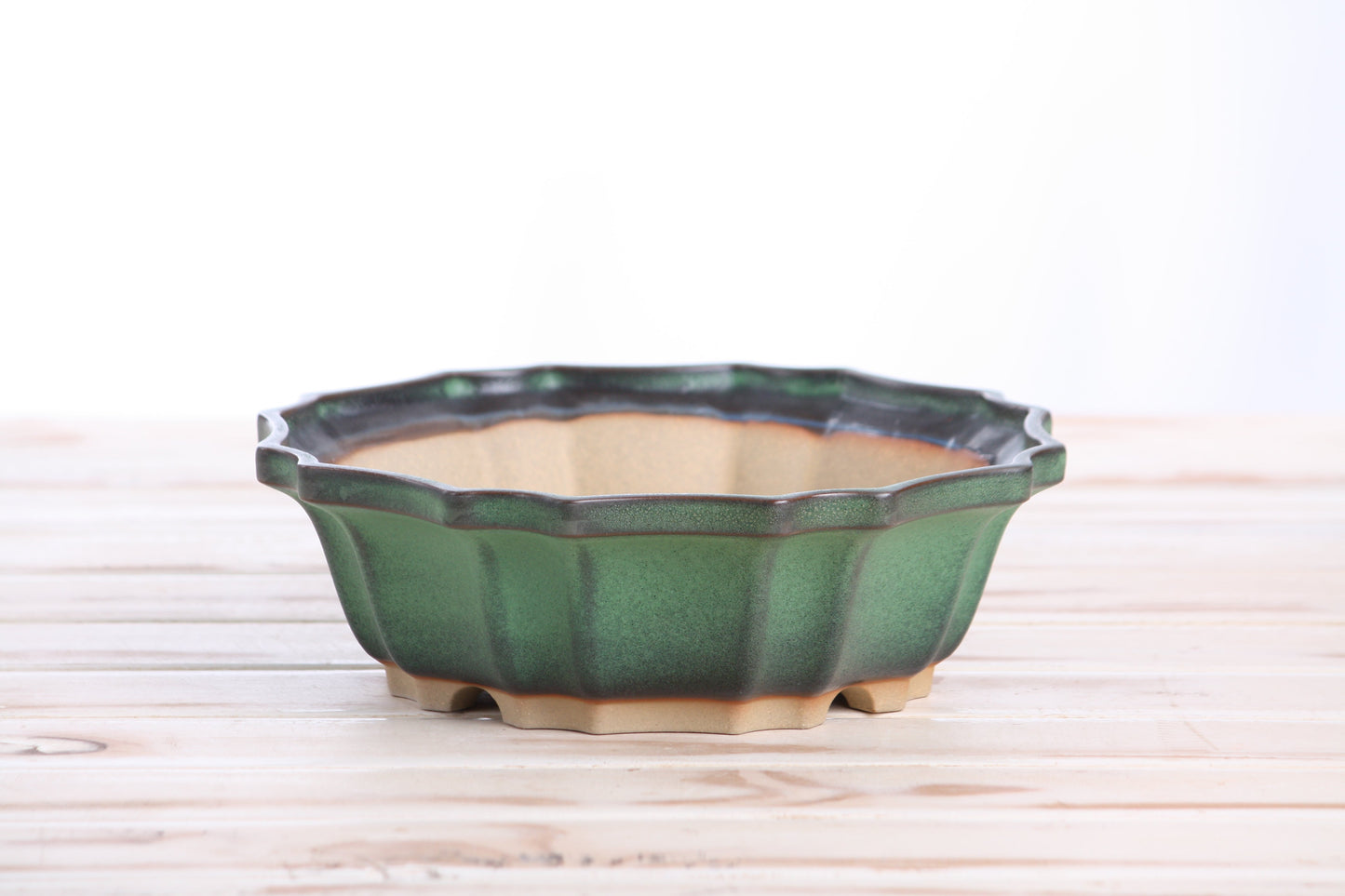 Willow Bonsai Ceramics Flower Design Bonsai Pot 8 Inch – Elegant Ceramic Bonsai & Succulent Planter, High‑Fired Frost‑Proof Stoneware with Drainage & Wiring Holes, Handmade in USA (Avocado)