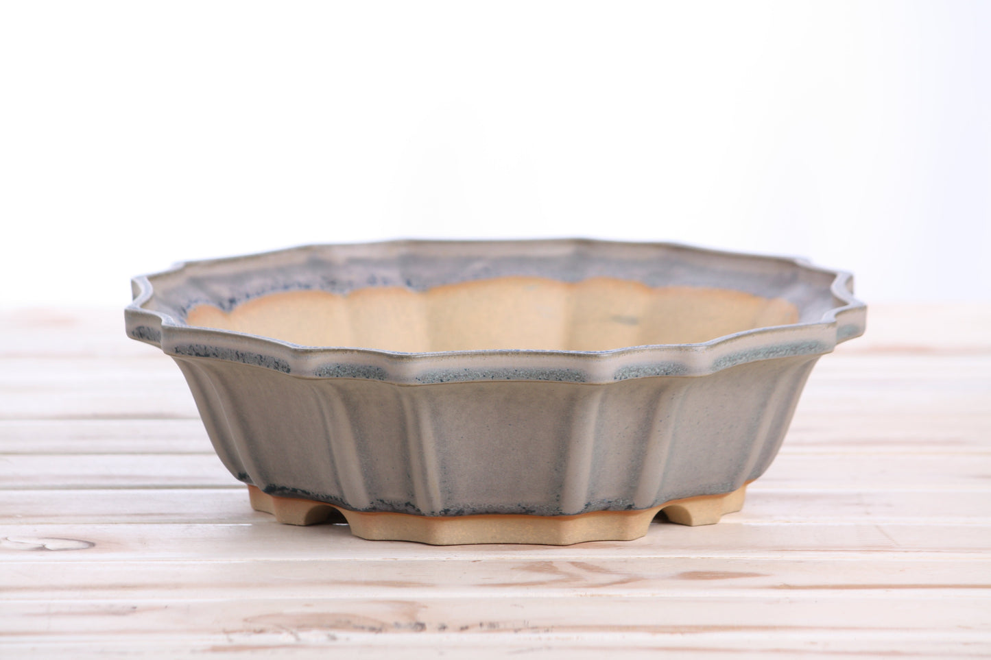 Willow Bonsai Ceramics Flower Design Bonsai Pot 10 Inch – Elegant Ceramic Bonsai & Succulent Planter, High‑Fired Frost‑Proof Stoneware with Drainage & Wiring Holes, Handmade in USA (Ocean)