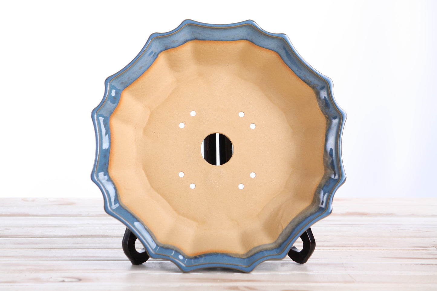 Willow Bonsai Ceramics Flower Design Bonsai Pot 10 Inch – Elegant Ceramic Bonsai & Succulent Planter, High‑Fired Frost‑Proof Stoneware with Drainage & Wiring Holes, Handmade in USA (Peacock 2025)
