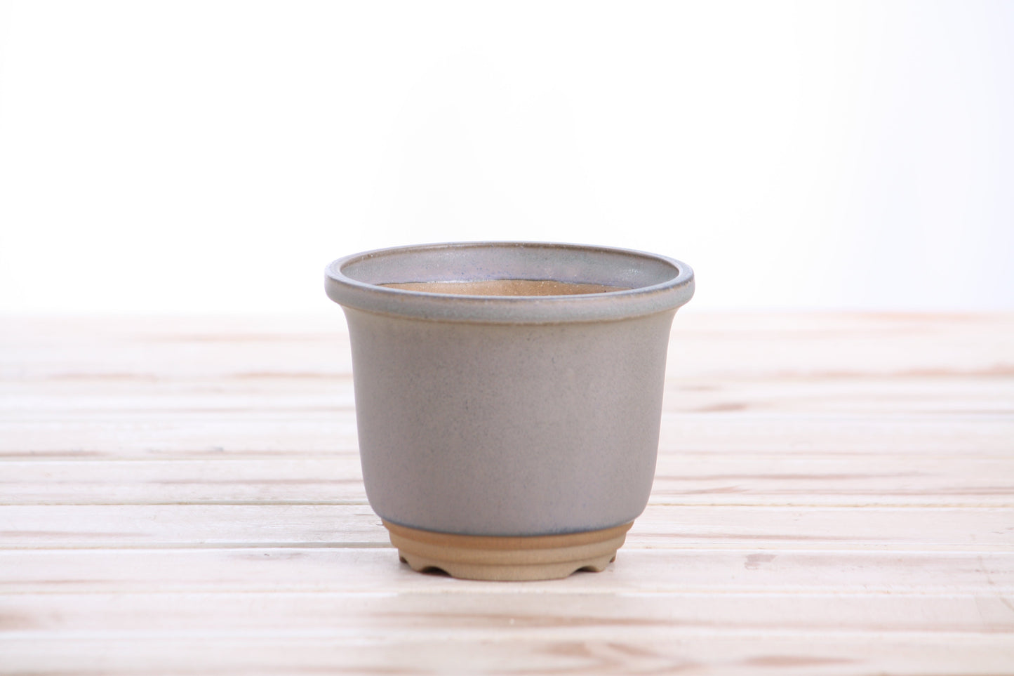 Willow Bonsai Ceramics Flute Bonsai Pot 4 Inch – Round Semi‑Cascade Ceramic Bonsai & Succulent Planter with Fluted Profile and Banded Base, High‑Fired Frost‑Proof Stoneware, Handmade in USA (Ocean)