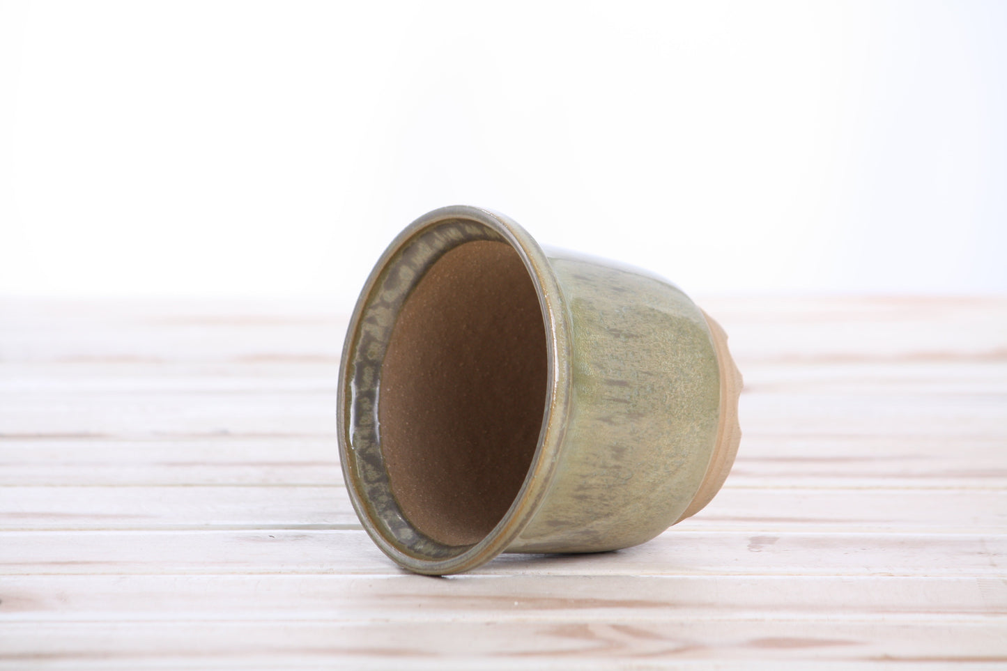 Willow Bonsai Ceramics Flute Bonsai Pot 4 Inch – Round Semi‑Cascade Ceramic Bonsai & Succulent Planter with Fluted Profile and Banded Base, High‑Fired Frost‑Proof Stoneware, Handmade in USA (Copenhagen)