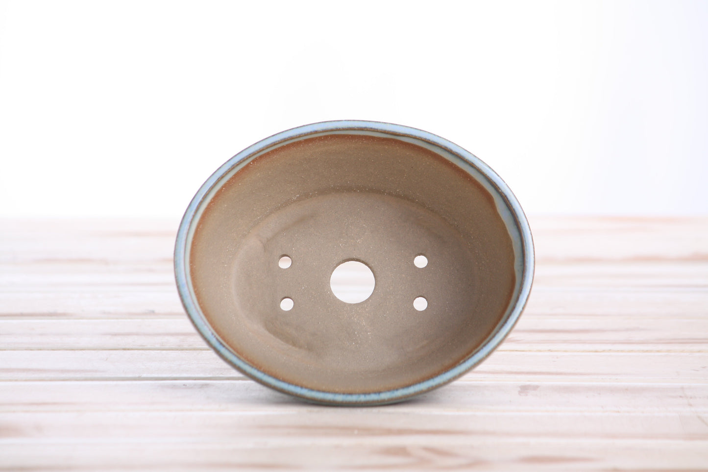 Willow Bonsai Ceramics Oval B Bonsai Pot 5.5 Inch – Tapered Oval Ceramic Bonsai & Succulent Planter with Accentuated Rim, High‑Fired Frost‑Proof Stoneware, Handmade in USA (Glacier)