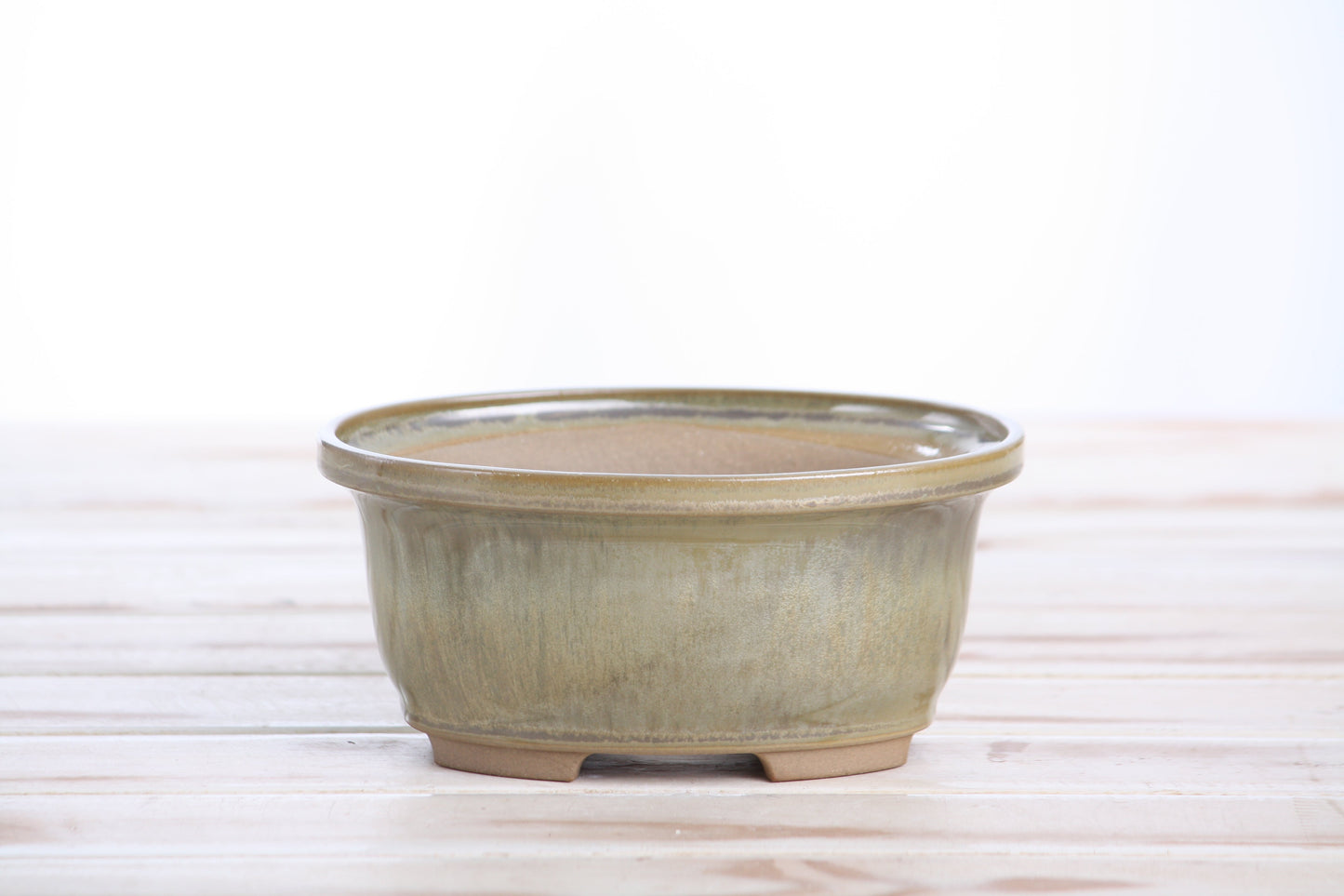 Willow Bonsai Ceramics Fat Bonsai Pot 5.5 Inch – Bold Oval Ceramic Bonsai & Succulent Planter with Accentuated Rim, High‑Fired Frost‑Proof Stoneware, Handmade in USA (Copenhagen)