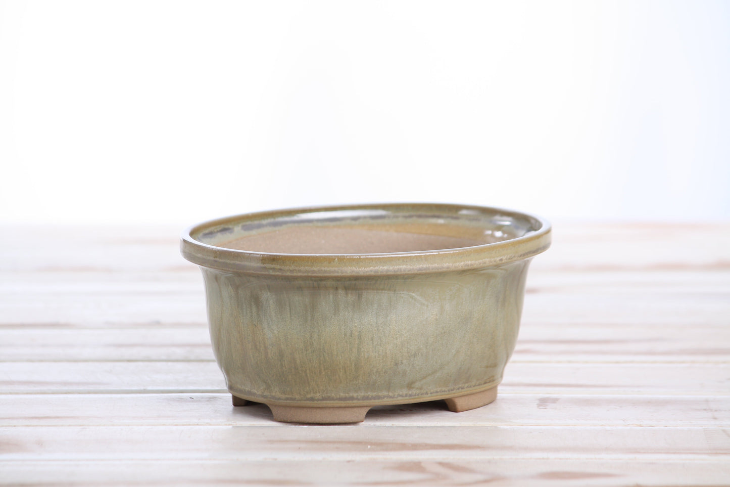 Willow Bonsai Ceramics Fat Bonsai Pot 5.5 Inch – Bold Oval Ceramic Bonsai & Succulent Planter with Accentuated Rim, High‑Fired Frost‑Proof Stoneware, Handmade in USA (Copenhagen)