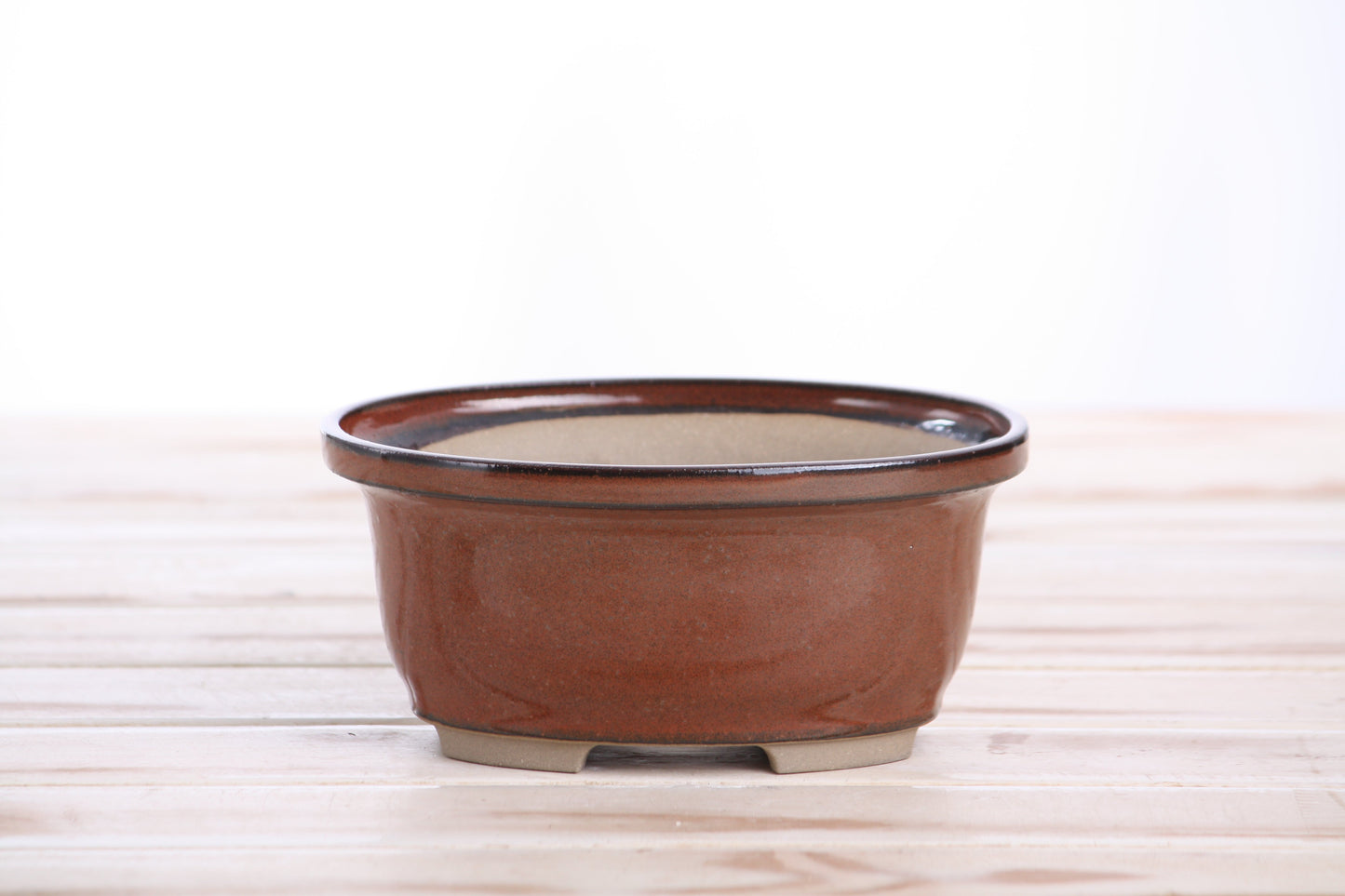 Willow Bonsai Ceramics Fat Bonsai Pot 5.5 Inch – Bold Oval Ceramic Bonsai & Succulent Planter with Accentuated Rim, High‑Fired Frost‑Proof Stoneware, Handmade in USA (Sunset)